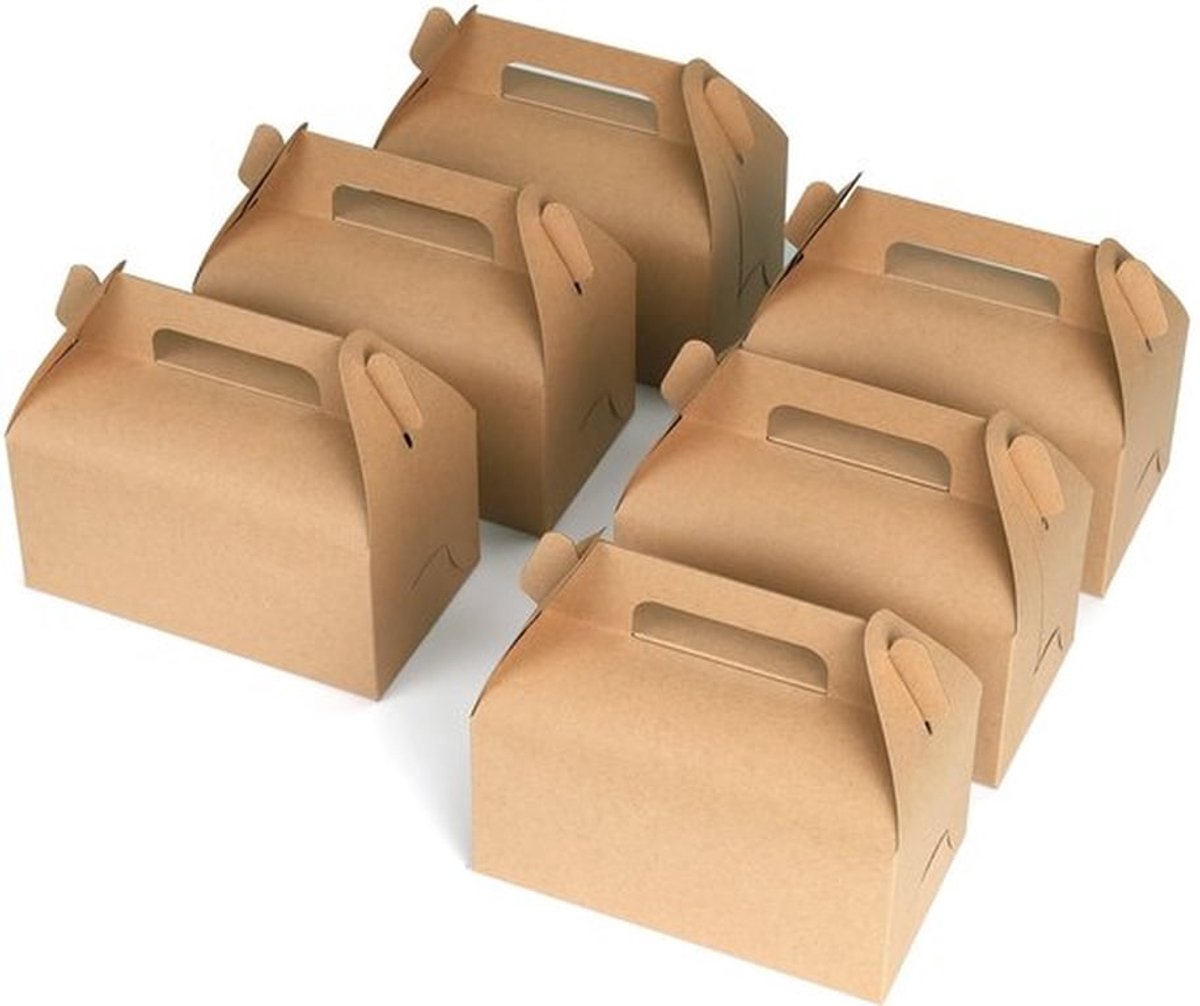 Geschenkdozen 30 stuks - Bruine geschenkdozen met deksel - Kartonnen verpakking - Voor kinderverjaardagen - Bruiloften - Babyshowers - 16,3 x 9,3 x 8 cm - Cadeauverpakking