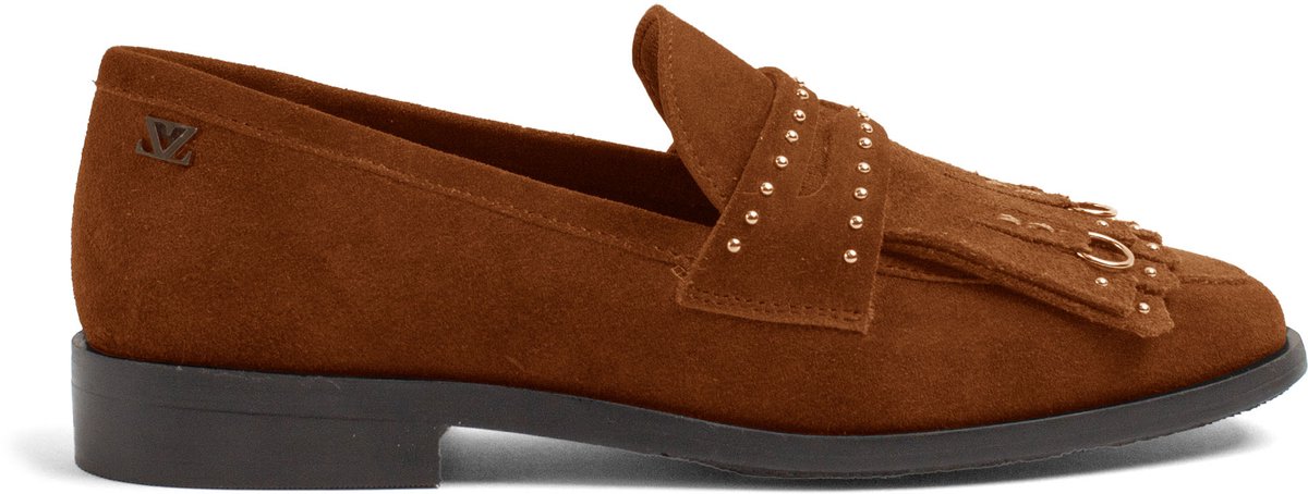 Lazamani - Suus Dames Loafers Suede Cognac - Maat 41