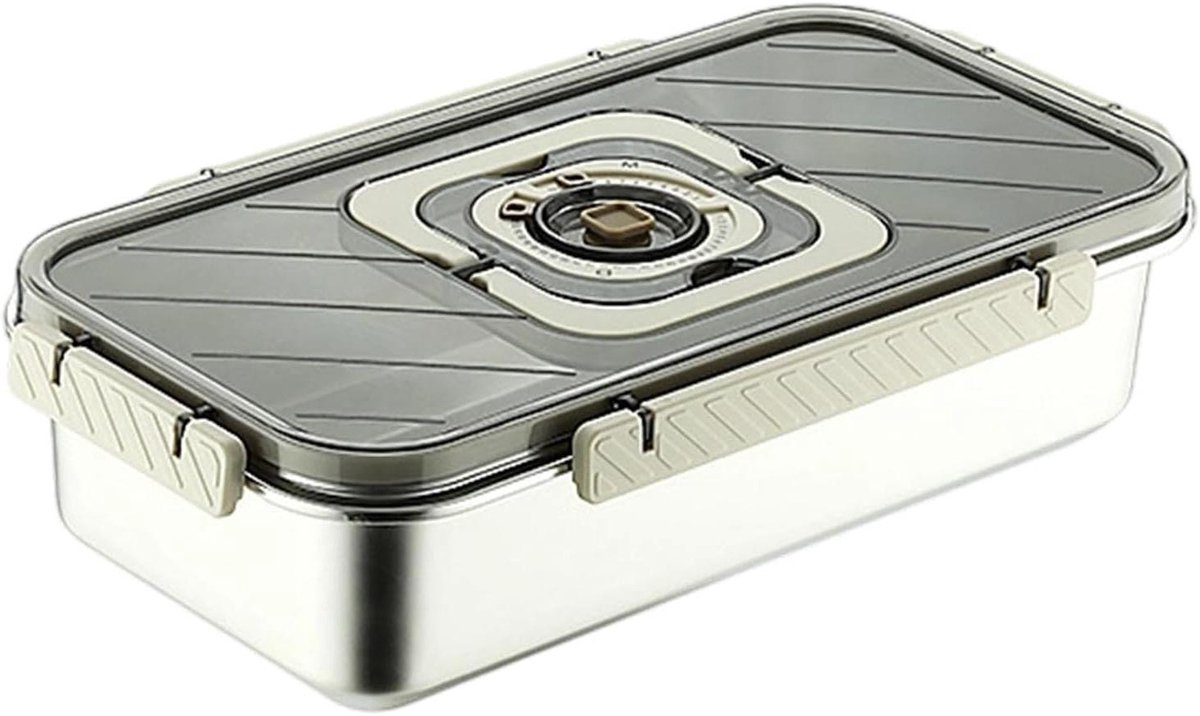 Metalen Broodtrommel - Roestvrij Staal - Brood Vers Houden - Luchtdichte Opslag - 36x20x8.5 cm - Zilver