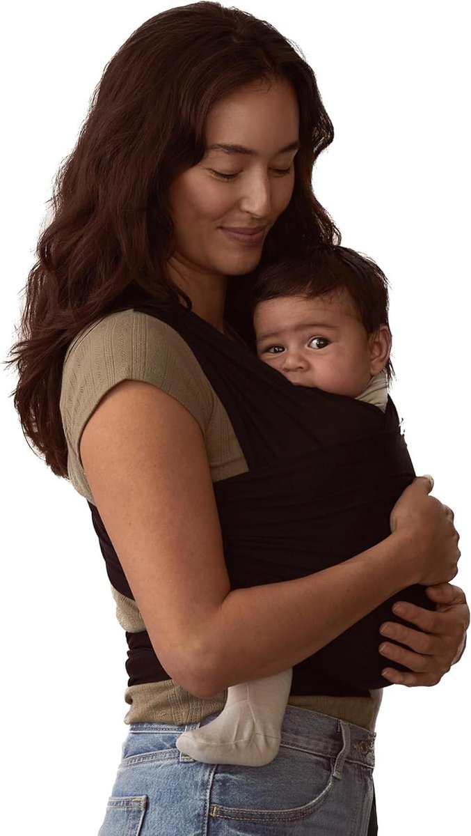 Babydrager Wikkeldoek - Draagzak Pasgeboren - Baby Knus Houden - Gelijkmatige Gewichtsverdeling - Tot 11 kg - Zwart
