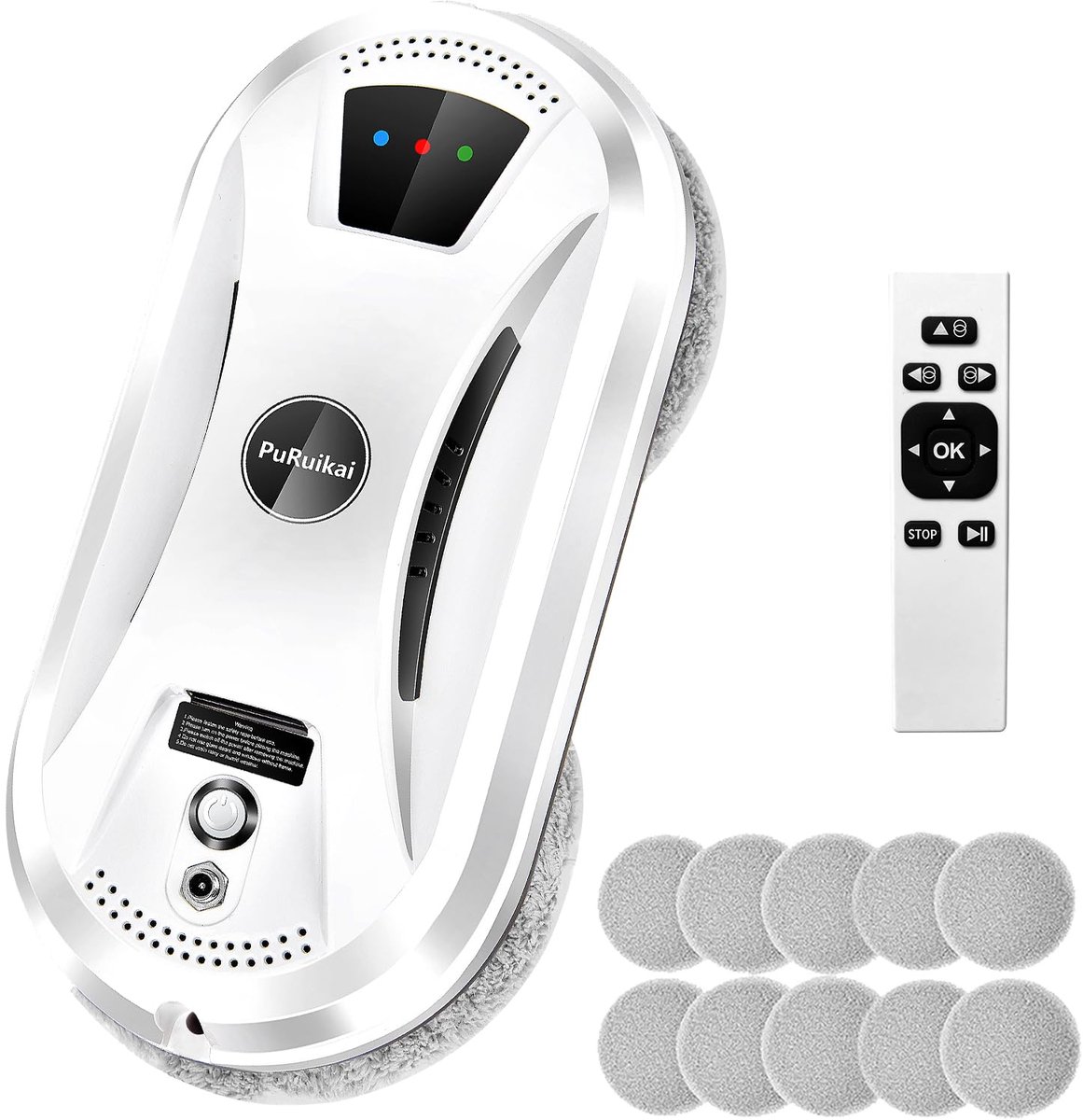 SnelShoppen - Ruitenwisserrobot met Afstandsbediening, 10 Reinigingsdoeken, Veiligheidskabel en Spuitfles - Perfect voor Ramen, Glazen en Auto's