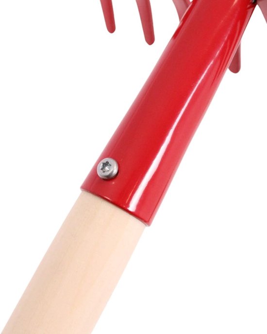Bladhark met steel - Tuinhark perkhark - Precisie tuinonderhoud - Extra smalle werkbreedte - 104 cm lengte - Rood — afbeelding 3