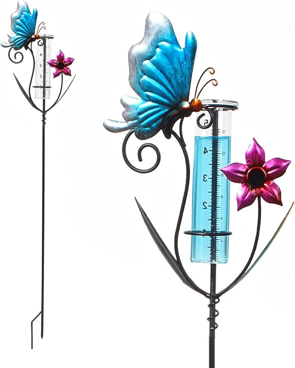 Regenmeter Tuin - Neerslagmeter Staaf - Tuin Irrigatie - Vorstbestendig Metaal - 87 cm - Zwart