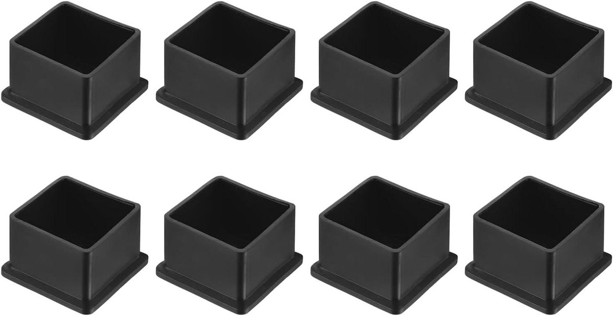 Stoelpootdoppen - Meubelvoetjes Vloerbeschermers - Meubels Beschermen - Zonder Lijm - 42 x 42 mm - Zwart