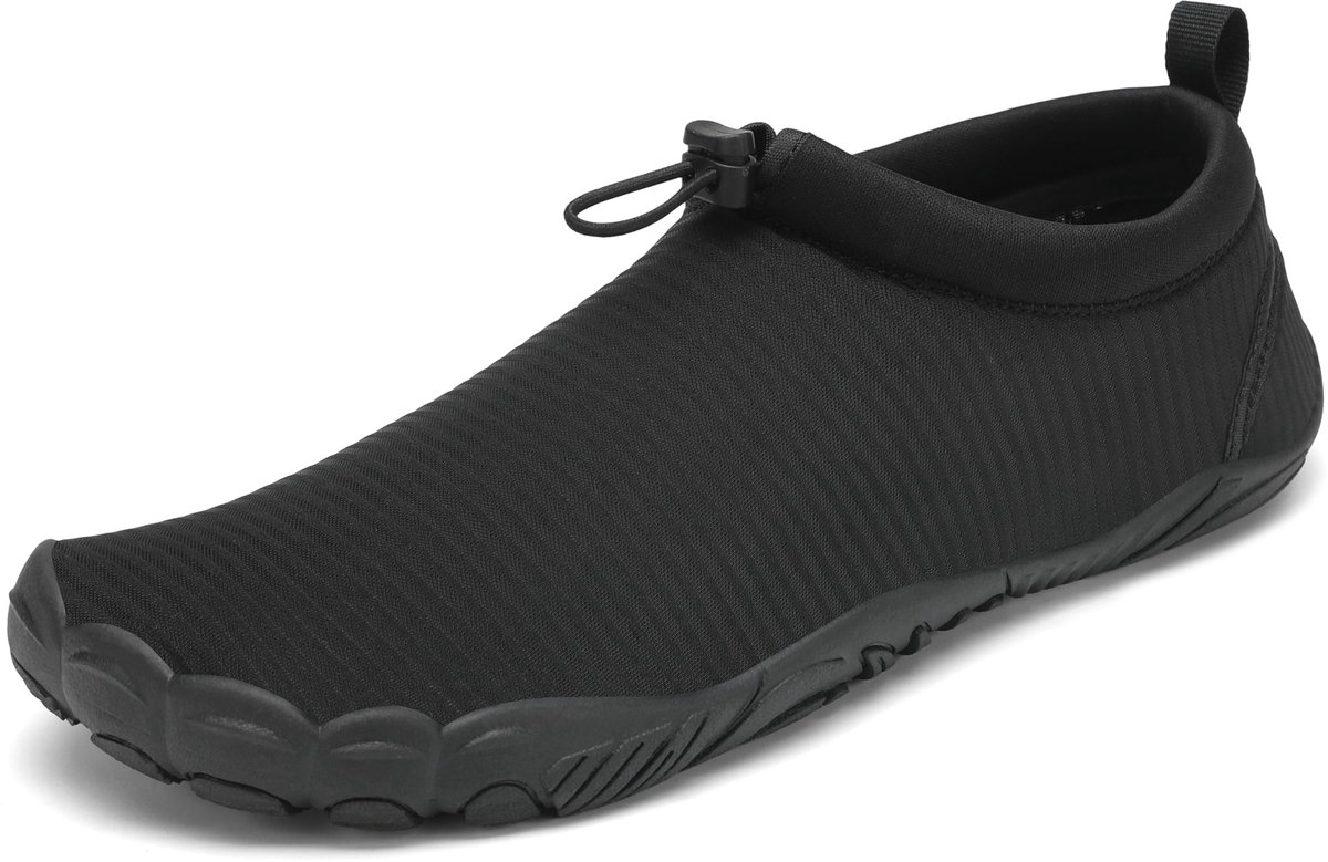 SnelShoppen - Badschoenen Waterschoenen Heren Dames Grafietzwart 39 EU - Lichtgewicht, Sneldrogend, Antislip, Perfect voor Strand, Zwembad, Vakantie,