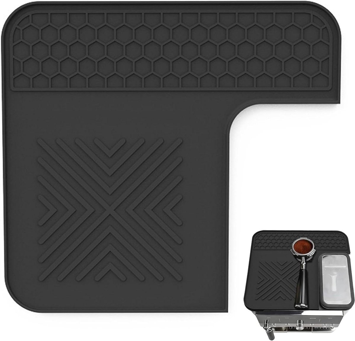 Koffiemachine Mat Antislip Onderlegger Apparaat Verplaatsen Waterdicht Hittebestendig 33 x 32 cm Zwart