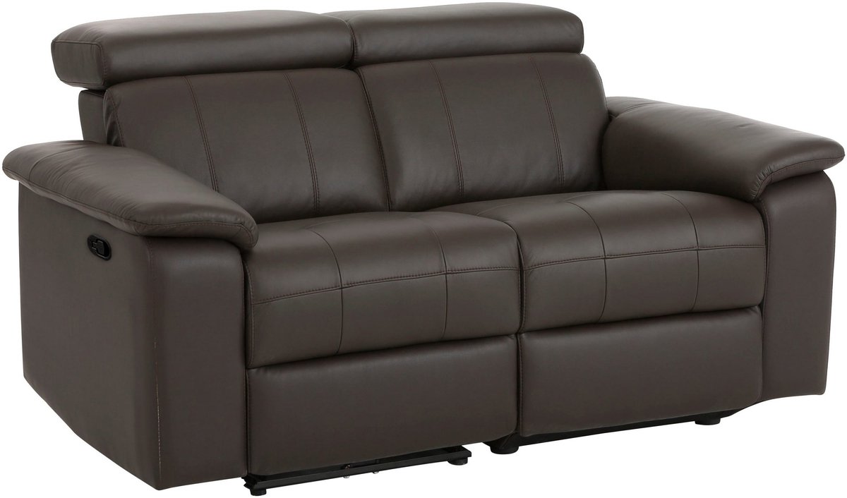 Sofa 2 zitting met handmatige functie in leatherpu brown