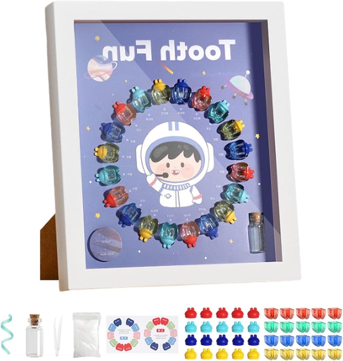 Tandendoosje met Fotolijst - Aandenken Doosje Baby Tandenbewaarder - Herinneringen Bewaren - Valbestendig PP Materiaal - 27 x 23 cm