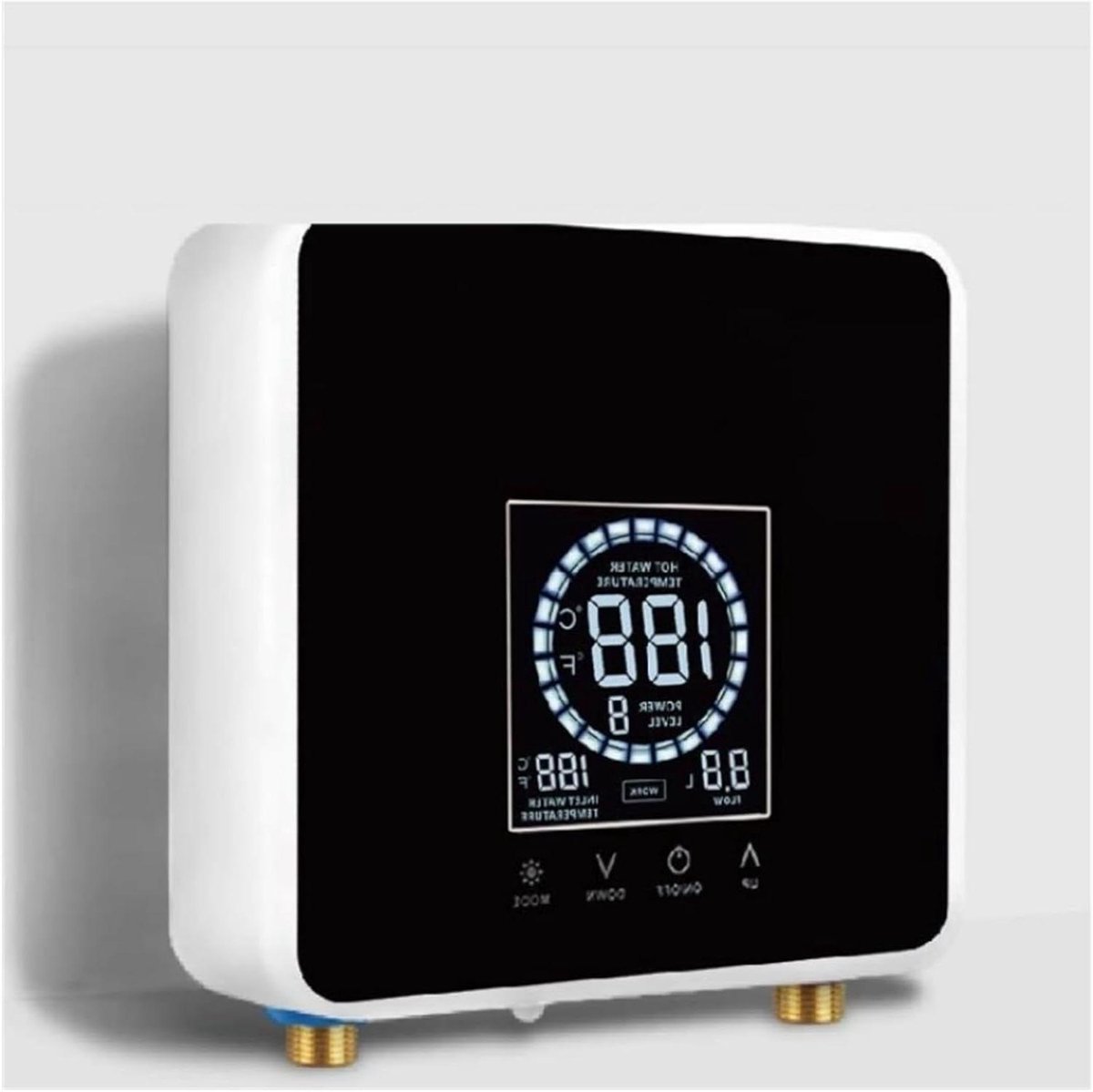 Doorstroomverwarmer Elektrische Boiler - Wandboiler Direct Warm Water - Direct Warm Water - LCD Temperatuurdisplay - 225x210x75mm - Zwart