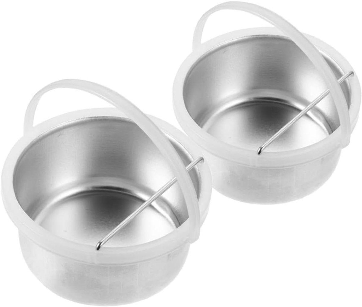 Wax Pot - Wasemmer Smeltkroes - Ontharen - Lek- en brandvrij ontwerp - 13.2 x 12.5 x 6 cm - Zilver