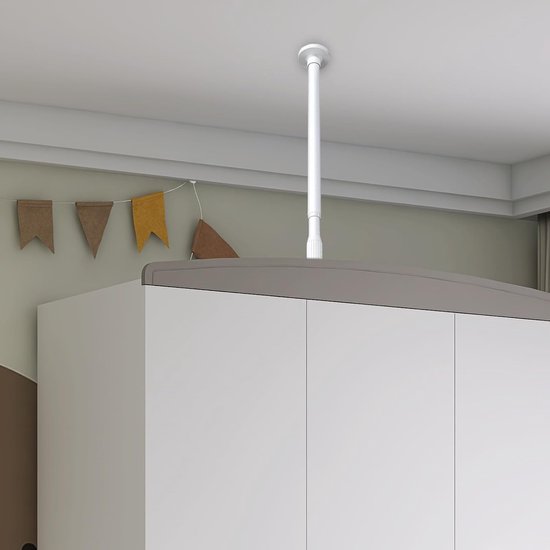 Gordijnroede Zonder Boren - Spanstang Kast - Meubels Stabiliseren - Antislip Siliconen Pads - 36-50 cm - Wit — afbeelding 4