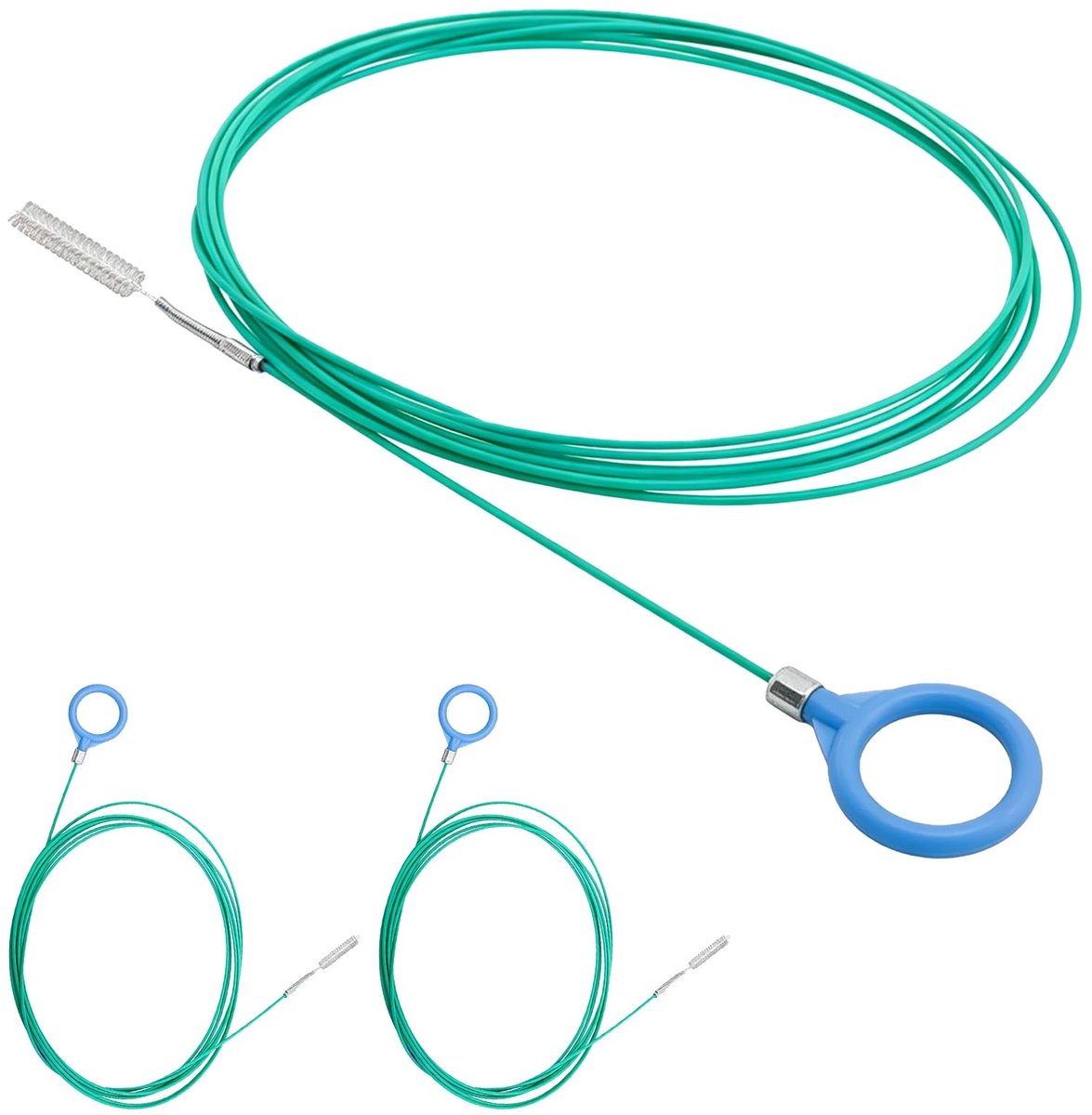 Dailygoods- Afvoerborstel Flexibel - 3-delige Set - Buisborstel - Afvoer Reiniger - Duurzaam Materiaal - 2m/3m/5m Lengtes - Afvoerreiniger