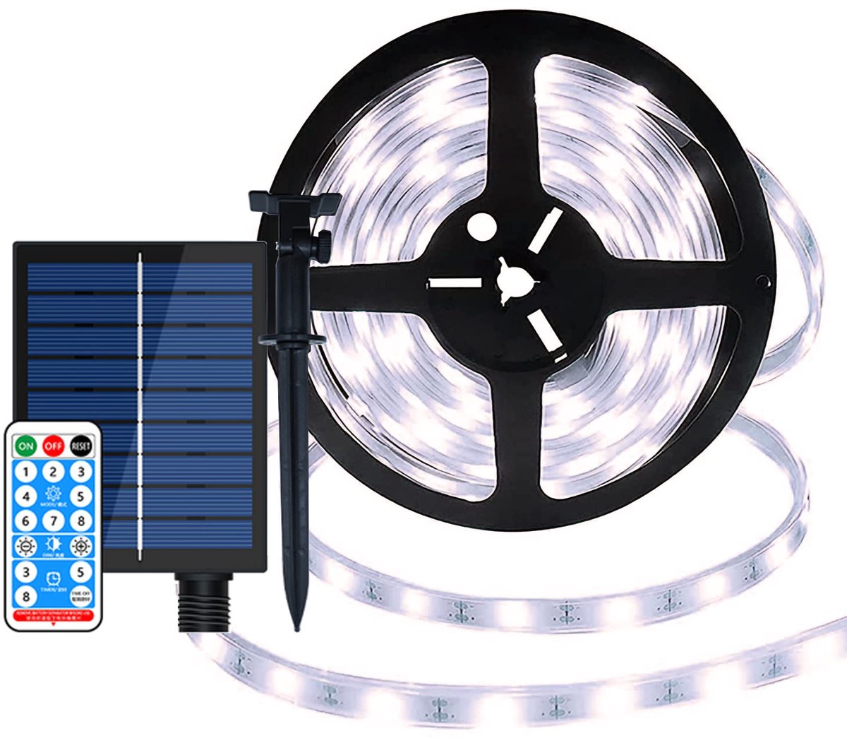 SnelShoppen - Solar LED Strip Verlichting 10m - 240 Waterdichte LED Lichten - Flexibele Buitenverlichting met Afstandsbediening - 8 Modi voor Tuin, Te