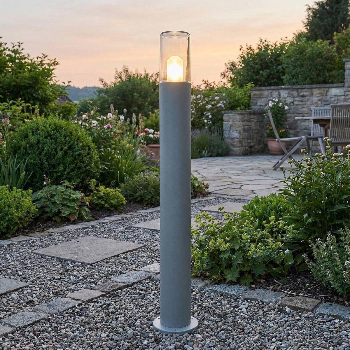 Dailygoods- Buitenpaallamp IP44 80 cm hoog - Robuuste Tuinverlichting - Modern Padverlichting - Weerbestendige Staande Lamp - Compacte Buitenlamp - Royale Verlichting - Tuinlamp