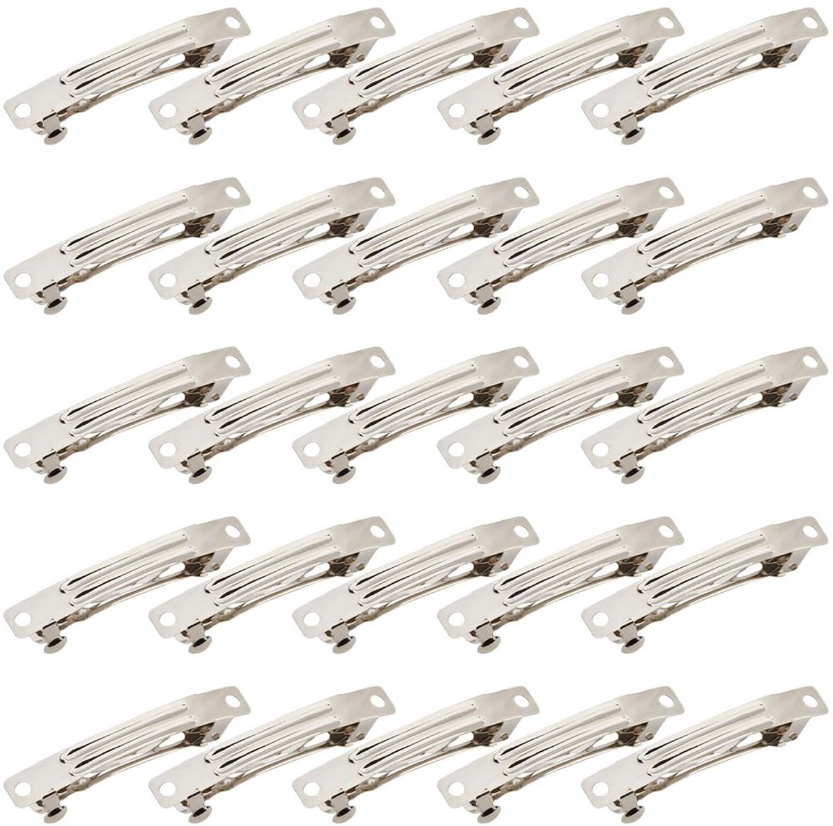 Dailygoods - 60 Stuks Franse Haarspeldjes 5,1 cm - Zilver Metalen Haarclips voor DIY