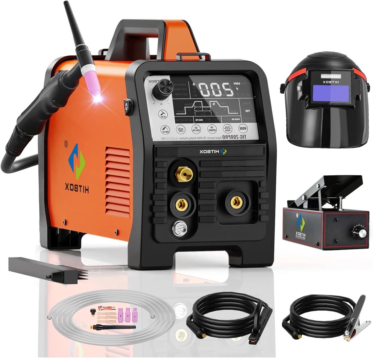 TIG Lasapparaat - Metaal Lasapparaat - Precisie Lassen - 6-in-1 Functies - 200A - Zwart