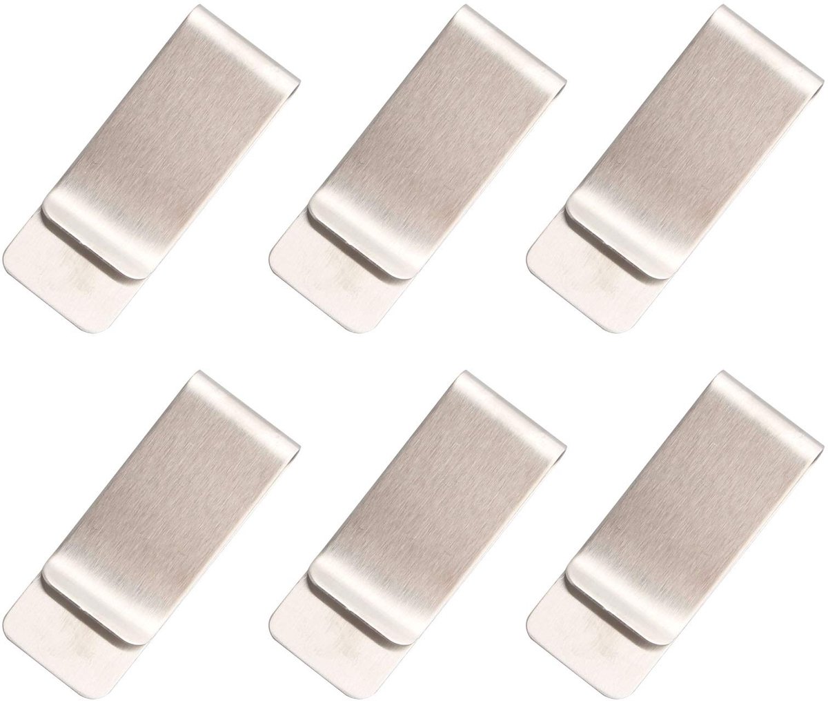 Dailygoods - Slank Metaal Geld Clip - Retro Messing Geld Clip - Draagbare Zilver - Metalen Bill Clips - Handig voor dagelijks gebruik - 6 stuks