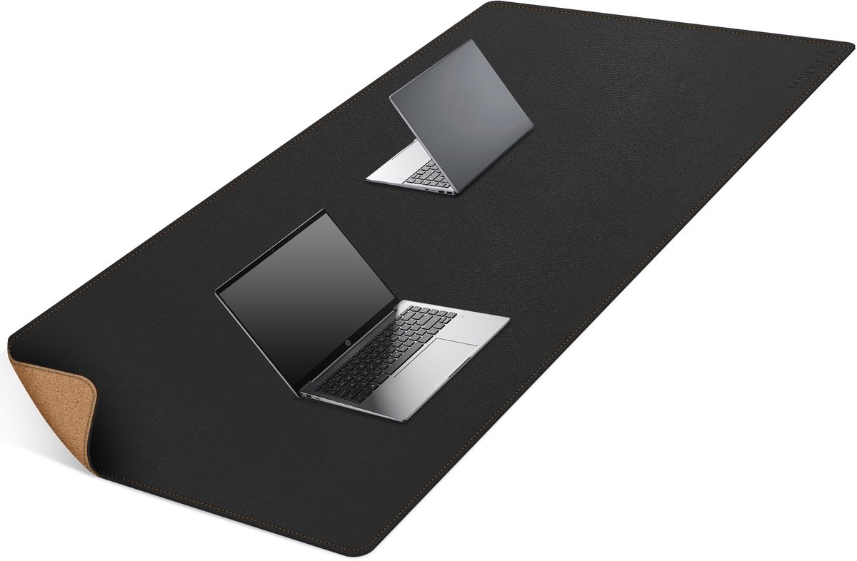 Dailygoods - Premium Bureau Pad [160x80cm] - Grote Kurk en Leren Muismat - Dubbelzijdig Gebruik - Waterdicht, Antislip voor een Perfecte Werkplek (Kan...