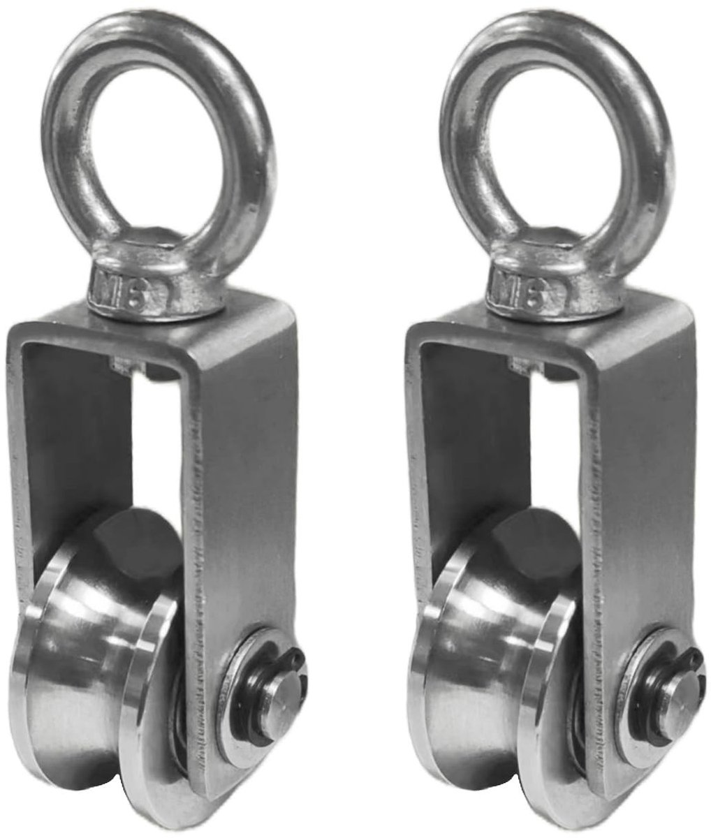 Dailygoods- Katrollen 34 mm - Roestvrij Staal - 250 kg Draagkracht - 360° Draaibaar - Voor Draadkabels/Henneptouwen - Duurzaam en Corrosiebestendig - Hefsysteem