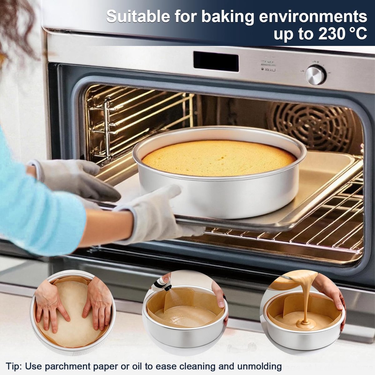 Dailygoods - Ronde Bakvorm Set van 2 - Anodiseer Aluminium 15 cm voor Oven en Airfryer