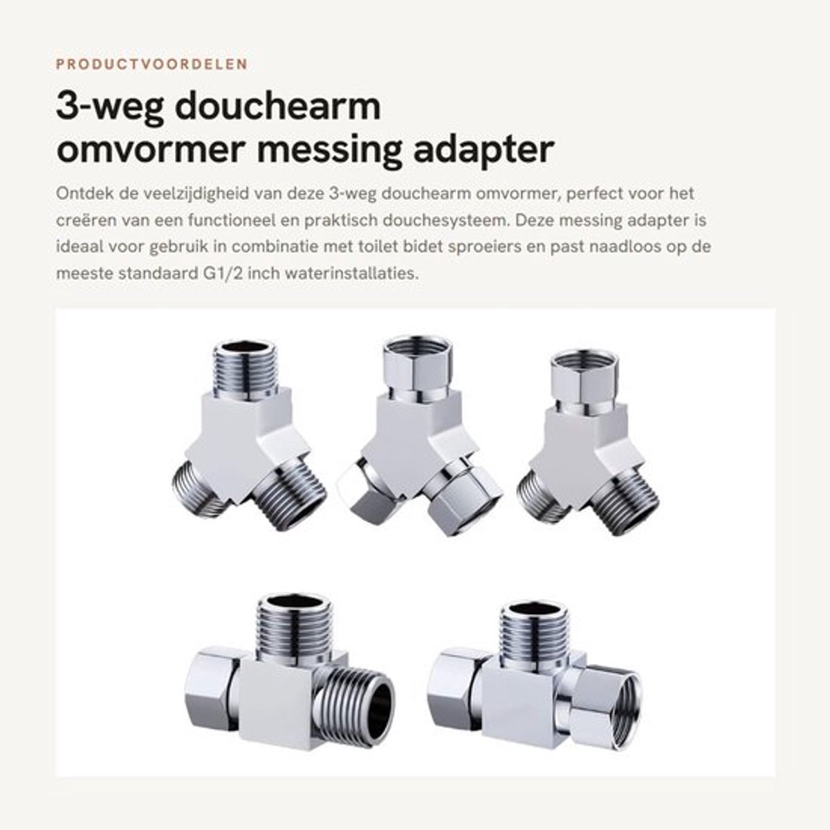 3-weg douchearm omvormer - messing adapter - universeel douchesysteem - toilet bidet sproeier - vervangingsdeel water omleiding klep - ge...