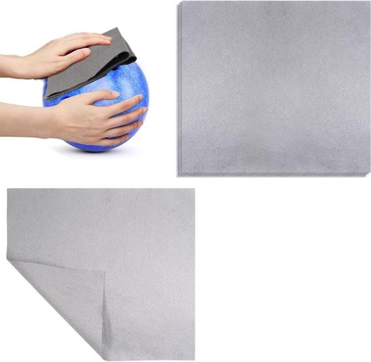 Bowlingdoeken set van 4 stuks 30 x 30 cm - Shammy microvezel handdoeken voor schoonmaken en afvegen