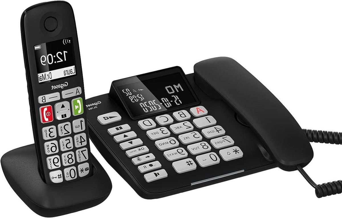 Draadloze Telefoon - DECT Telefoon Huistelefoon - Thuisgebruik - Inclusief Handset - 2 AAA Batterijen - Zwart