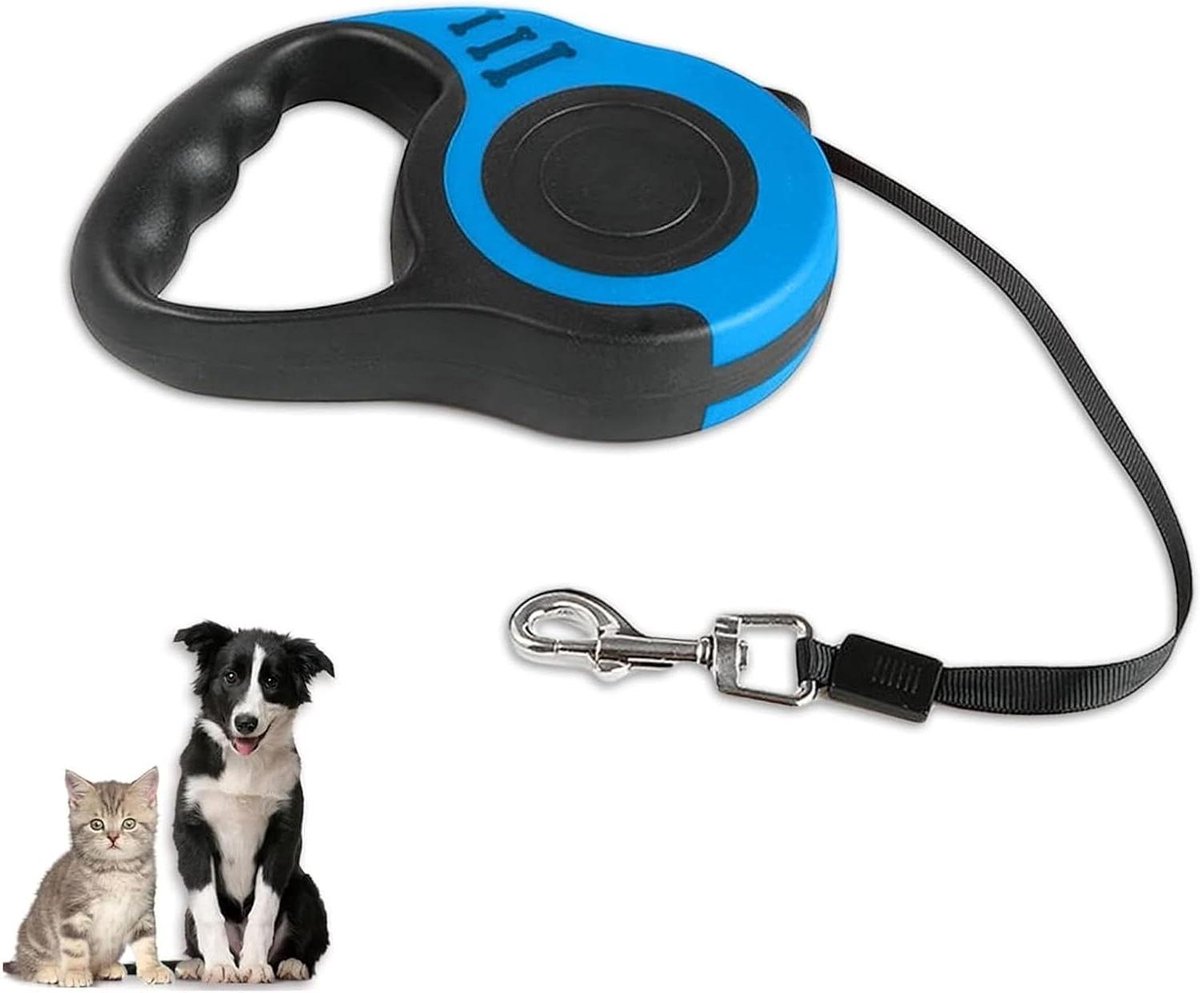Uitschuifbare Hondenriem - Intrekbare Leash - Honden Uitlaten - Antislip Handgreep - 5 Meter - Blauw