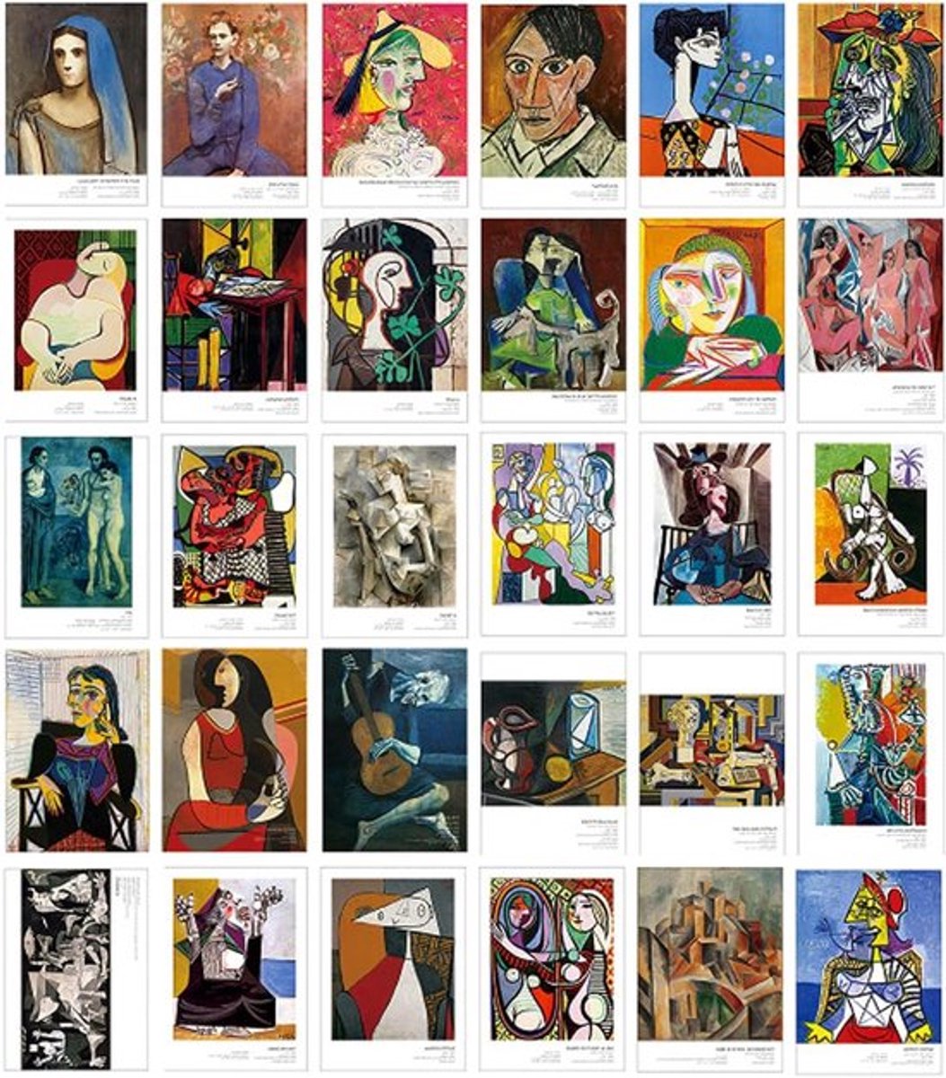 Set van 30 kunst ansichtkaarten met beroemde schilderijen en landschappen - Vintage postkaarten voor vrienden en klasgenoten