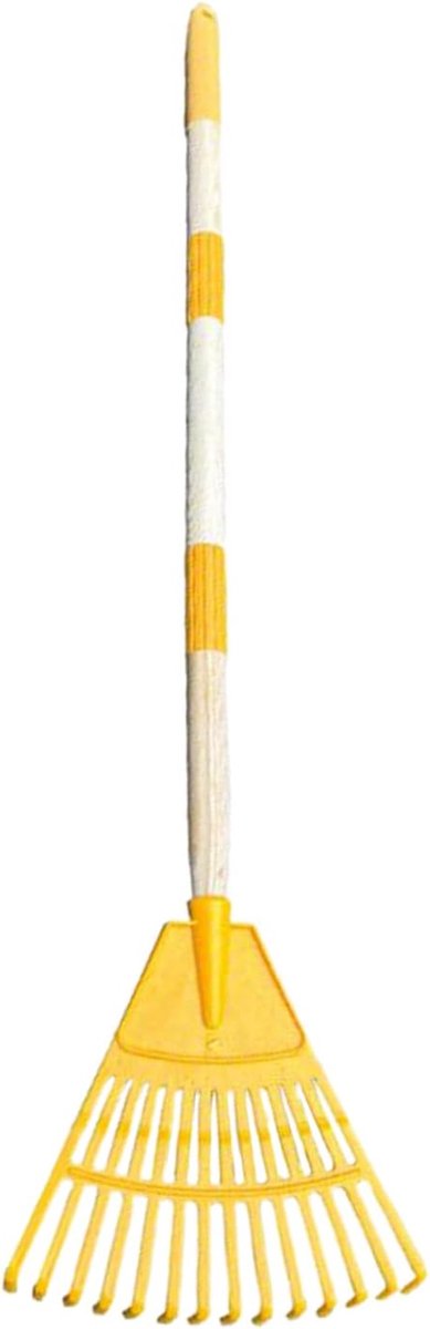 Bladhark Waaiervormig - Tuinhark Gazonhark - Gazon Onderhouden - 14 Tanden Ontwerp - 50 cm Breed - Geel