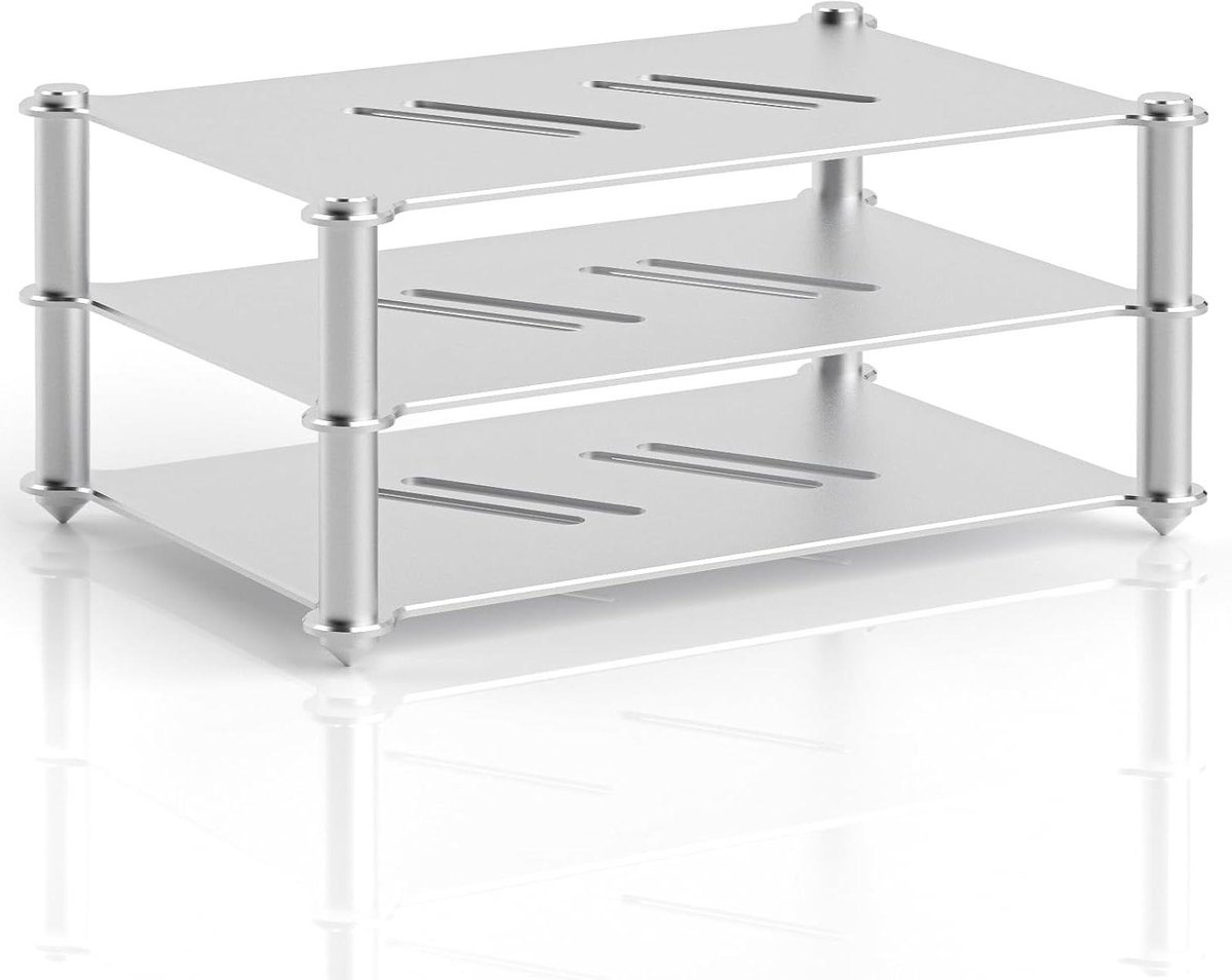 Audio Versterkerrack - Hifi Standaard - Audioapparatuur Organiseren - Modulair Stapelbaar - 29.2 cm Breed - Aluminium