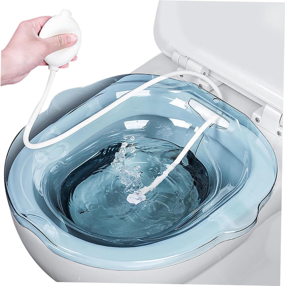 Zitbad Toilet - Bidet Toilet - Persoonlijke Hygiëne - Anti-Overloop Ontwerp - 39 x 39 x 10 cm - Blauw