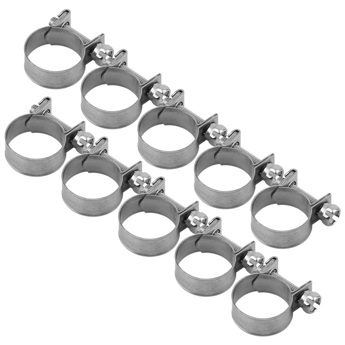 Dailygoods - 10 Stuks Verstelbare Slangenklemmen voor Brandstofleidingen