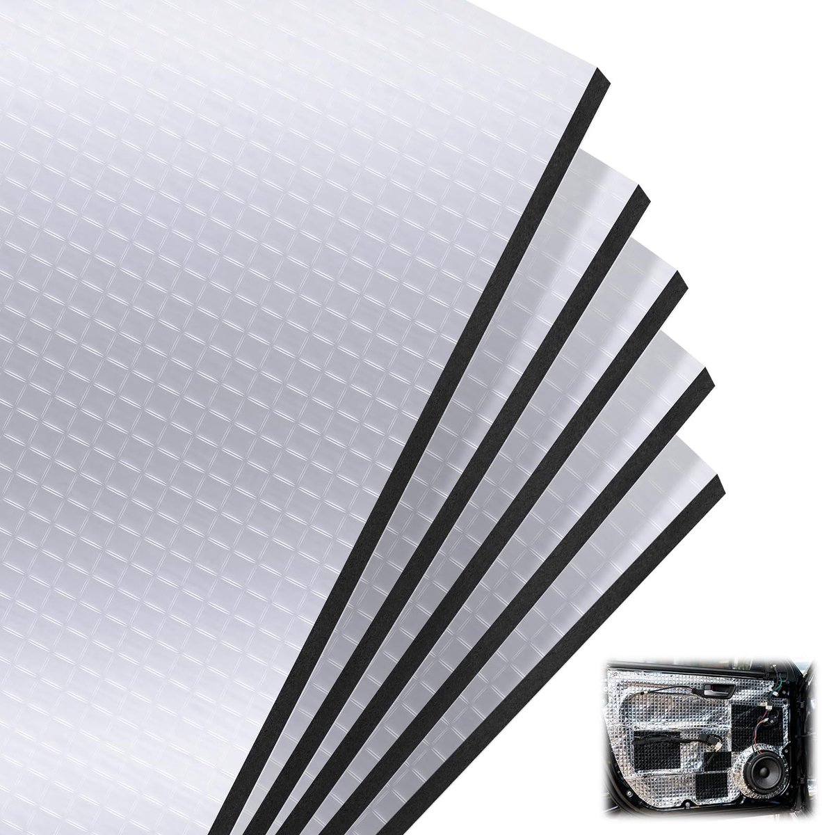 Dailygoods- Isolatiemat 5 stuks - Geluidsisolatie - Trillingsdemping - Waterdicht - Vuurvast - 25 cm x 40 cm x 10 mm