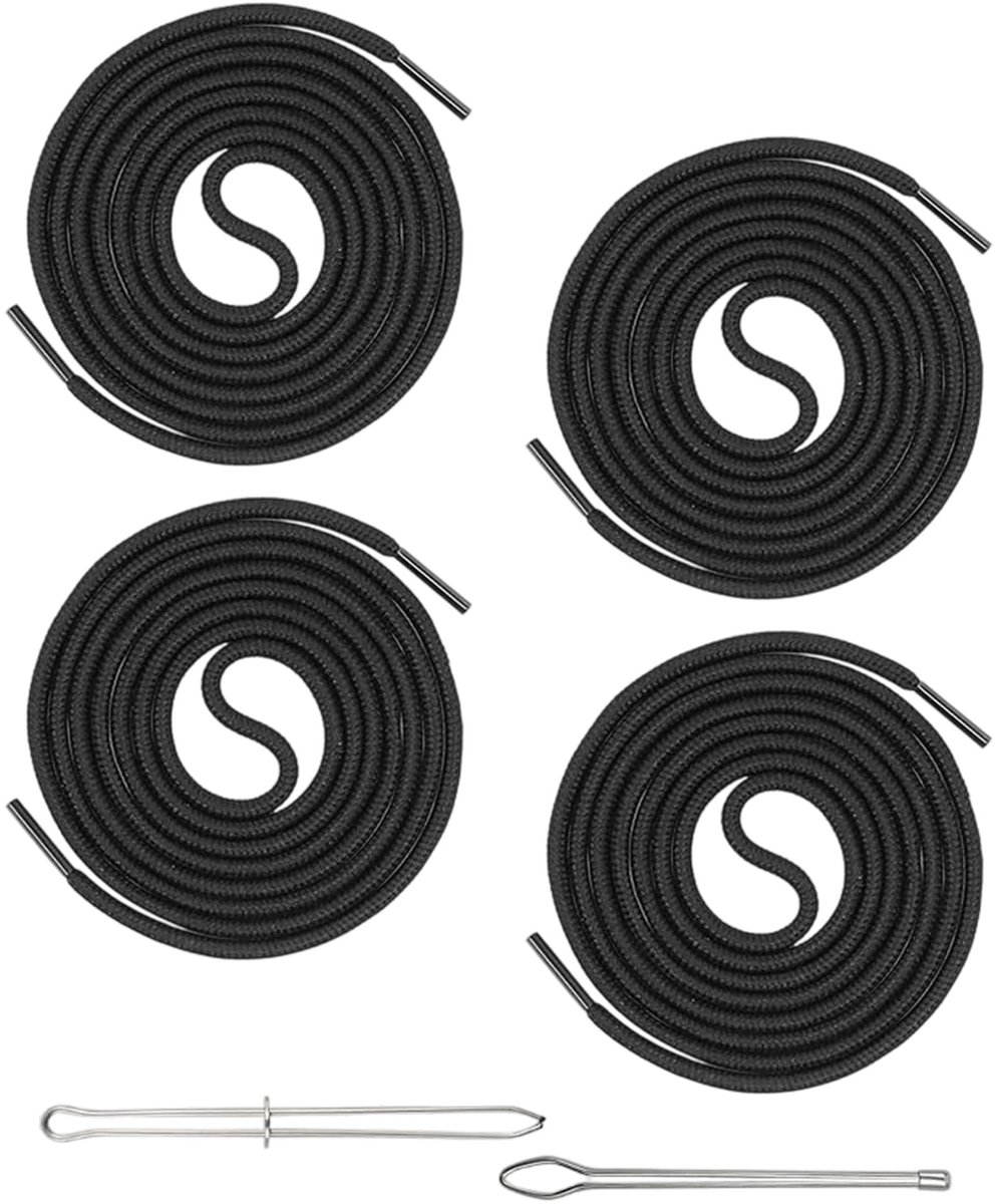 Dailygoods - Veters, 4 Stuks 150 cm - Zwarte Scheur- en Slijtvaste Veters