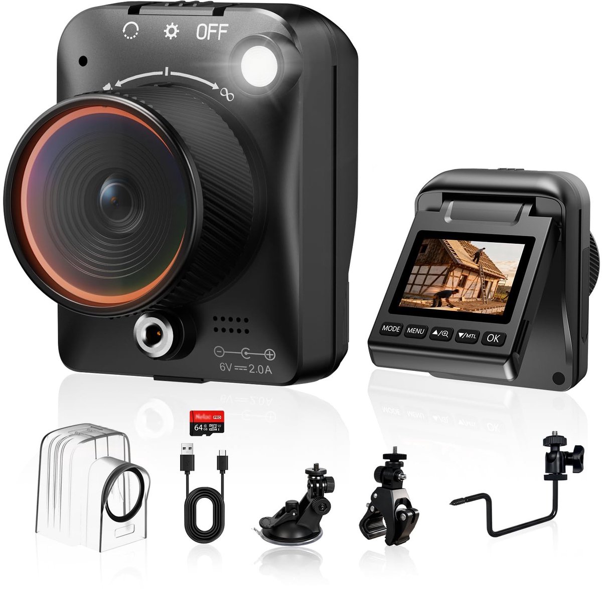 Dailygoods- Timelapse Camera 1296P 48MP - Bouwplaatscamera - 6x Digitale Zoom - 180 Dagen Opname - LED-Licht - Inclusief 64GB-kaart - Opnamesysteem
