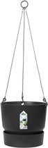 Elho Greenville Hangschaal 24 - Hangpot voor Buiten - 100% Gerecycled Plastic - Ø 23.5 x H 20.5 cm - Living black