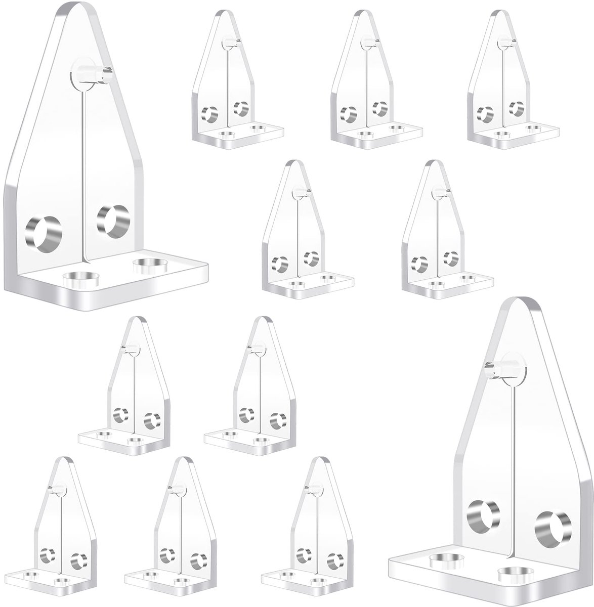 Dailygoods- Raamjaloezieën 12 Stuks - Transparante Kunststof - Eenvoudige Installatie - Handmatige Bediening - Buitenmontage - Robuust en Duurzaam - Jaloeziehouders
