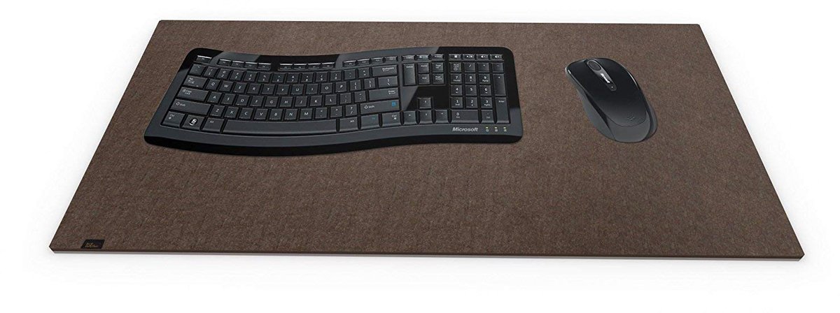 Dailygoods - Designer Vilt Bureau Mat Bruin XXL - Comfortabele Onderlegger voor Laptop en Muis