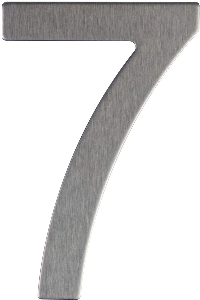 Dailygoods - Huisnummer roestvrij staal zelfklevend 76mm, modern design
