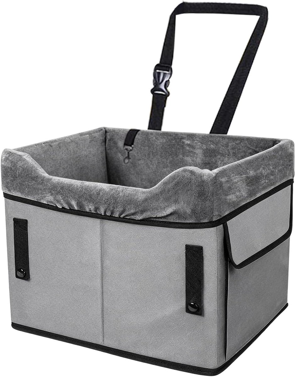 Autostoel Honden - Hondenmand Auto - Veilig Reizen - Wasbaar Ontwerp - Tot 11 kg - Grijs
