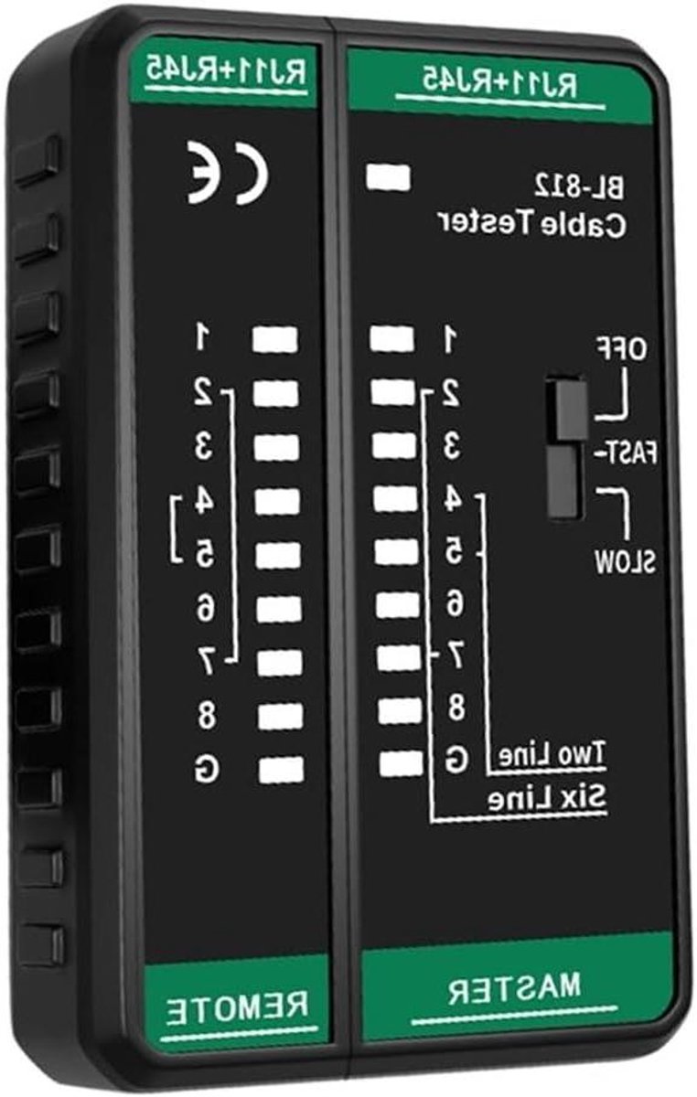 Netwerk Kabel Tester - LAN Tester Diagnostiek - Netwerk Problemen Oplossen - Scheidbare Afstandseenheid - 300 meter - Groen Zwart