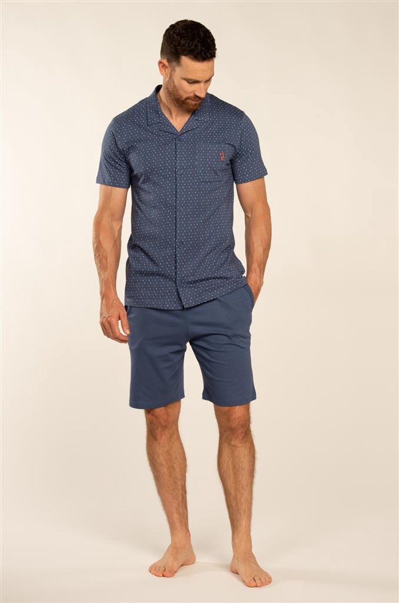 Eskimo Pyjama korte broek - Blue - maat 3XL (3XL) - Heren Volwassenen - 100% katoen- 14.11.43087-3XL
