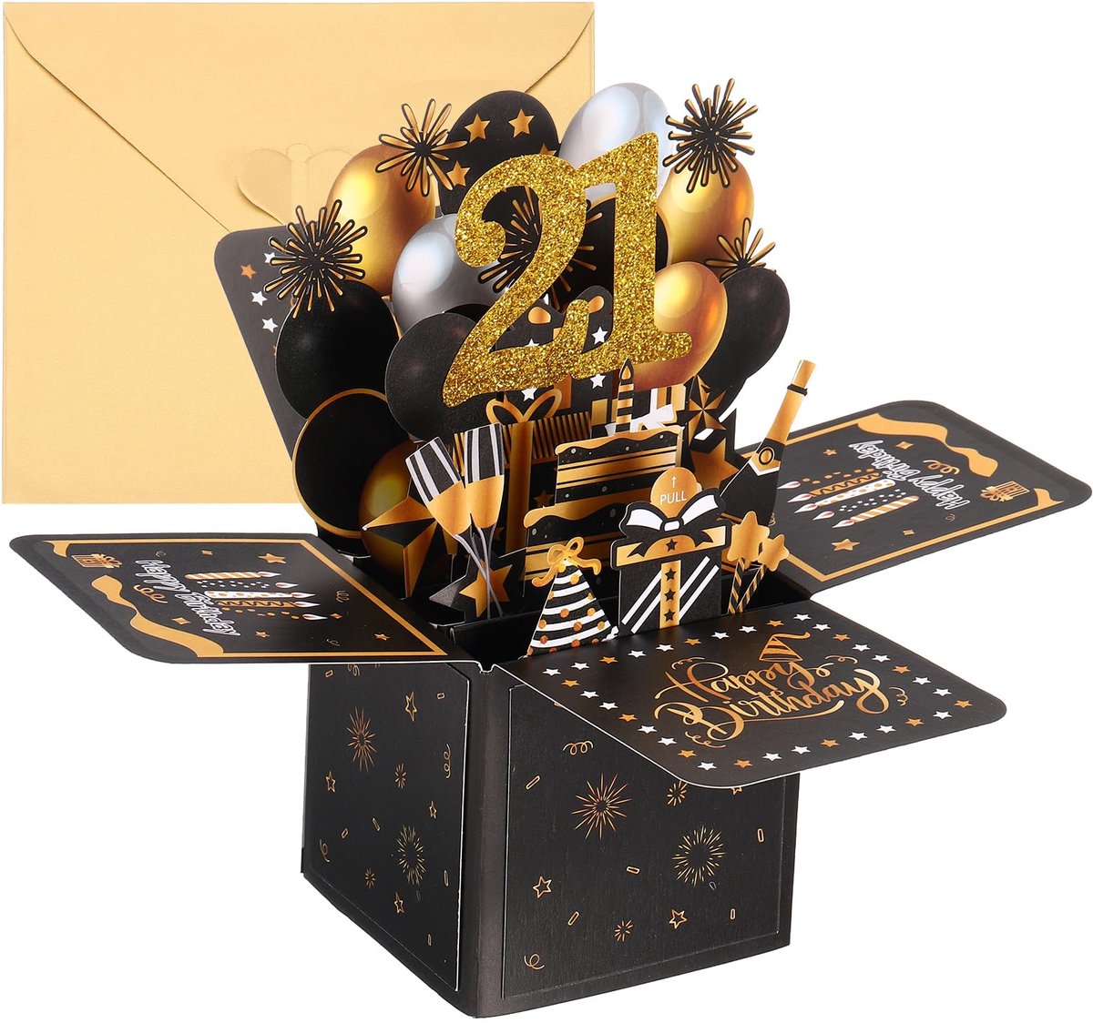 Dailygoods - 21e Verjaardagskaart met 3D Effect en Envelop