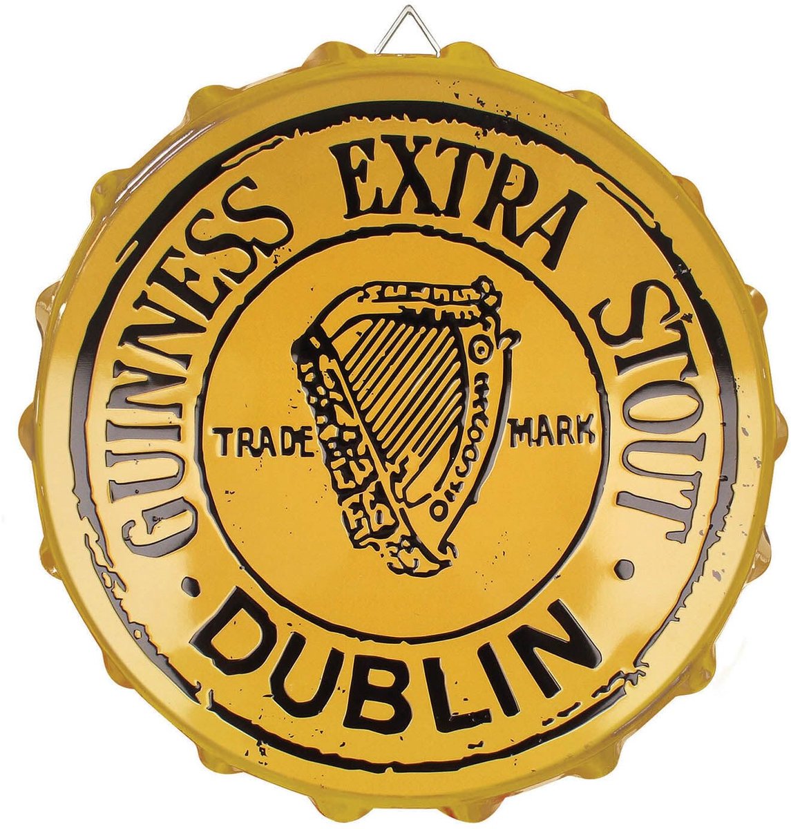 Dailygoods - Guinness Metalen Bord voor Flessenstop - Crèmekleurig