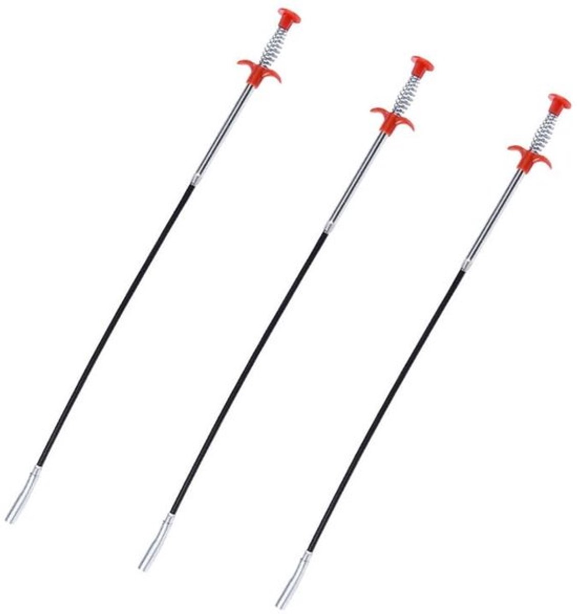- Flexibele Klauwen Grijpers - Krachtige Afvoerpijp Ontstopper - 60 cm - 3-delige set - Handig voor ontstoppen - Geschikt voor afvoer - Kle...