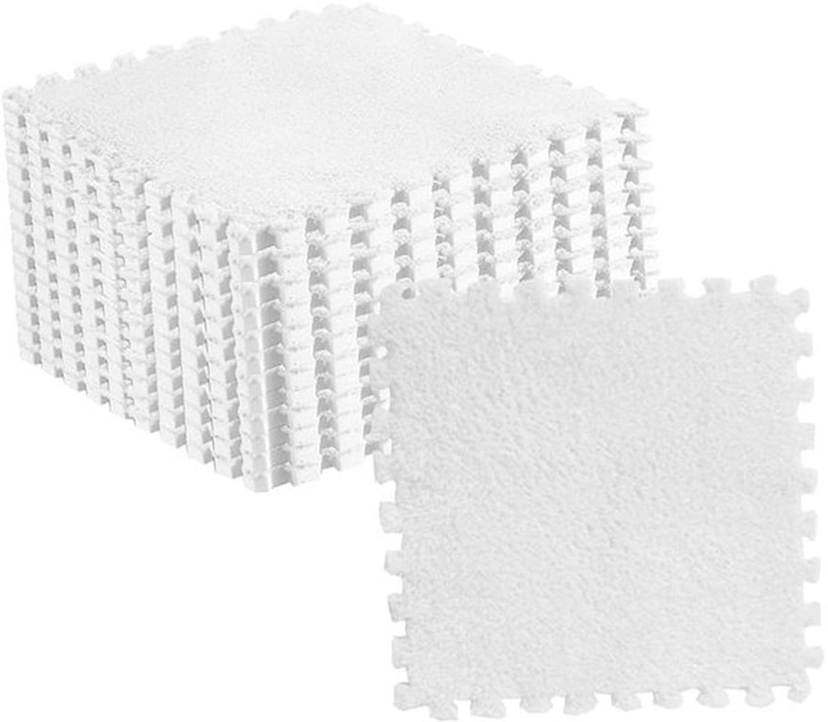 Tapijttegels Pluche - 10 Stuks - Vloermatten voor Binnen - Zelfklevend - 30 x 30 cm - Comfortabele Demping