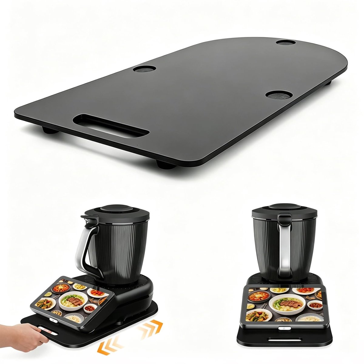Dailygoods- Schuifplank voor TM7 - Duurzaam acrylglas - Antislipvoeten - Wielen voor gemakkelijke verplaatsing - Keuken accessoires - Modern design - Keukenaccessoire