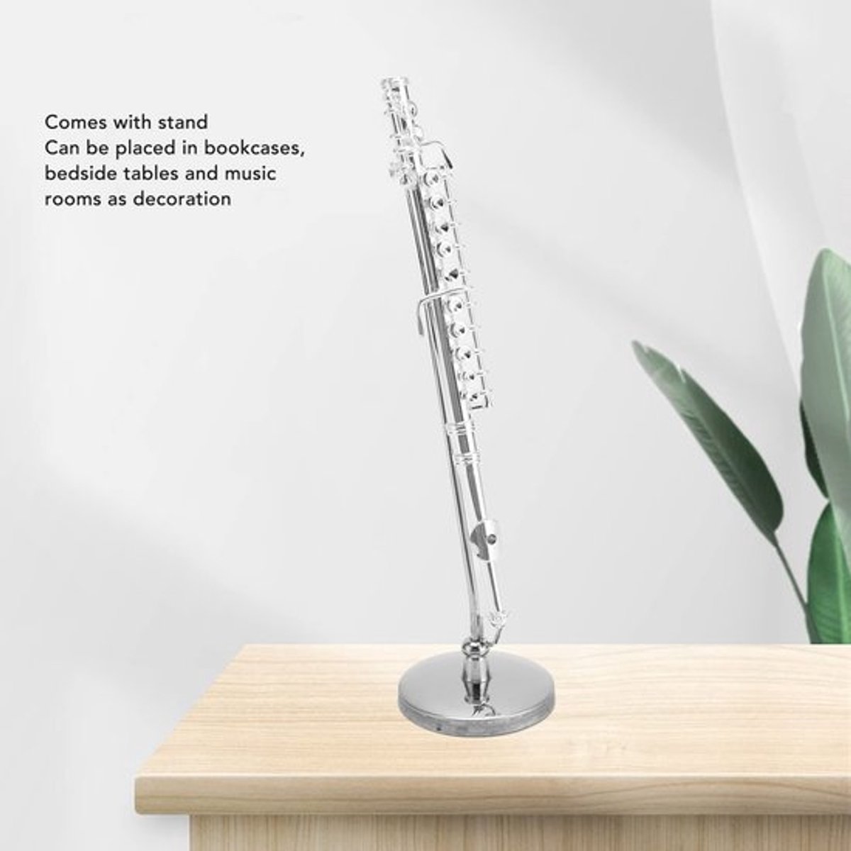 Miniatuurfluit Gemaakt van Koper - Stevig/Slagvast - Slijtvast/Duurzaam - Met Standaard - Perfecte Decoratie - Voor Muziekliefhebbers - Decoratieve Fluit