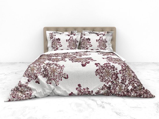 Heckettlane Adel Dekbedovertrek - Lits-Jumeaux XL - Extra Breed - Dekbedovertrek van 100% Katoen-Satijn - 260x200-220 cm - Off-White